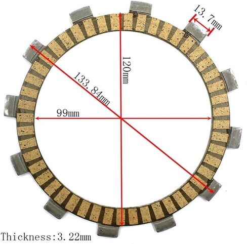 7pcs Motorcycle Clutch Friction Plate Kit for KL250 KDX125 KDX200 KLX250 R S SF KLX300RKLX250ES KLX250SR(Paper-Based) in Saudi Arabia