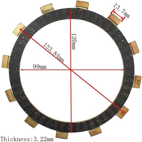 7pcs Motorcycle Clutch Friction Plate Kit for KL250 KDX125 KDX200 KLX250 R S SF KLX300RKLX250ES KLX250SR(Paper-Based) in Saudi Arabia