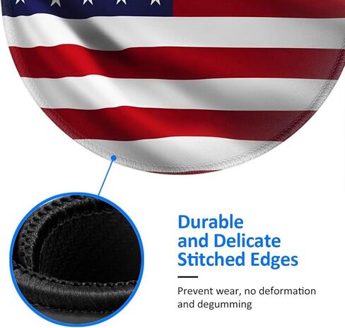 USA Flag Mouse Pad with Non-Slip Rubber Base Round Gaming Pads Mousepad Mouse Mat for Computer Office Desk Accessories in Saudi Arabia