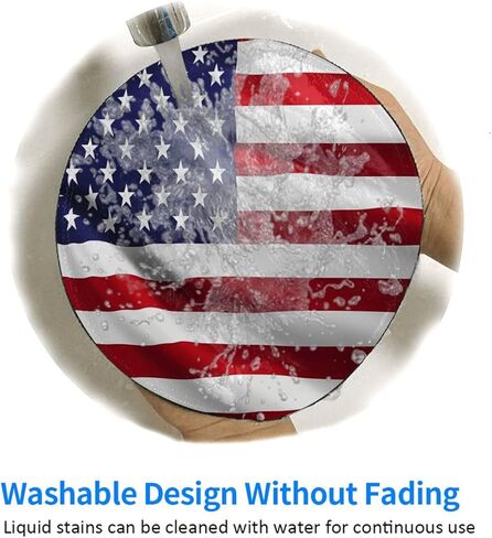 USA Flag Mouse Pad with Non-Slip Rubber Base Round Gaming Pads Mousepad Mouse Mat for Computer Office Desk Accessories in Saudi Arabia