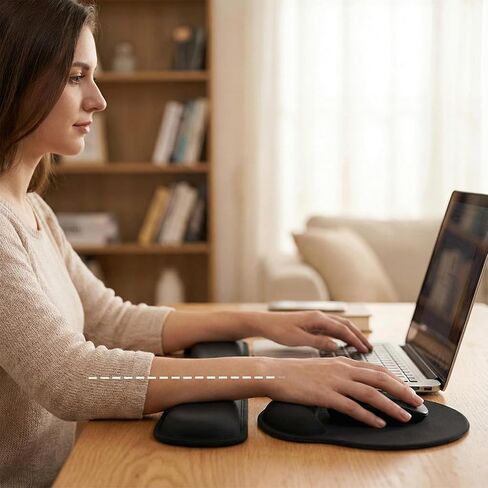 3PCS Keyboard Wrist Rest Set, Ergonomic Memory Foam Wrist Support with Keyboard Pad, Mouse Pad and Small Hand Rest, Soft Gel Cushion for Comfortable Typing, Office Home Computer – Black in Saudi Arabia