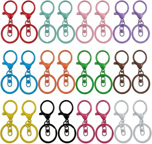 Lobster Claw Clasps for Keychains 24pcs Keychain Hook Keychain Accessories DIY for Crafts Bag Charm Purse Charm Clips Plush Toy Crochet Jewelry Making Supplies (Multicolor) in Kuwait