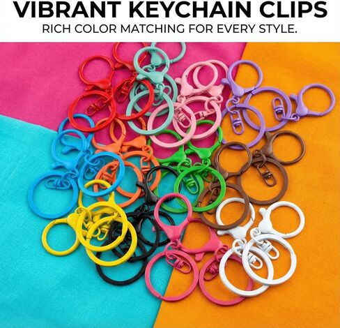 Lobster Claw Clasps for Keychains 24pcs Keychain Hook Keychain Accessories DIY for Crafts Bag Charm Purse Charm Clips Plush Toy Crochet Jewelry Making Supplies (Multicolor) in Kuwait