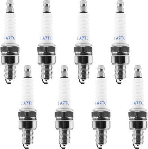 PRO BAT A7TC Spark Plug Fit for GY6 50cc 70cc 90cc 110cc 125cc 150cc ATV Dirt Bike Go Kart Scooter Quad 4 Wheeler Pit Bike Dune Buggy Moped Roketa Taotao White 2PCs in Kuwait