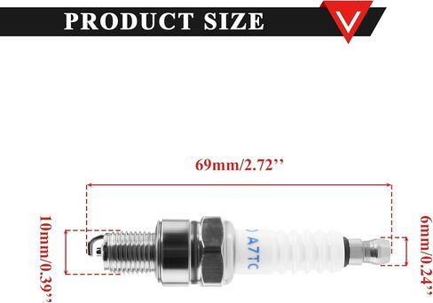 PRO BAT A7TC Spark Plug Fit for GY6 50cc 70cc 90cc 110cc 125cc 150cc ATV Dirt Bike Go Kart Scooter Quad 4 Wheeler Pit Bike Dune Buggy Moped Roketa Taotao White 2PCs in Kuwait