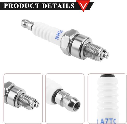 PRO BAT A7TC Spark Plug Fit for GY6 50cc 70cc 90cc 110cc 125cc 150cc ATV Dirt Bike Go Kart Scooter Quad 4 Wheeler Pit Bike Dune Buggy Moped Roketa Taotao White 2PCs in Kuwait