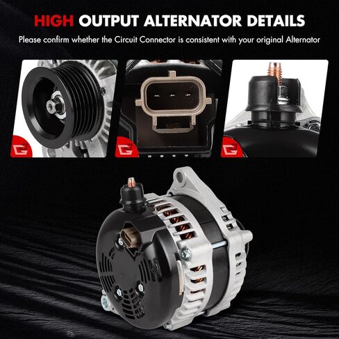 Alternator Compatible for Ford for F-150 5.0L 2011 2012 2013 2014, Replace 104210-6270 11532 11679 GL-8647, 220Amp 12V High Output Alternator in Kuwait