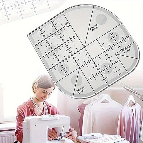 1pc Creative Curved Angle Cutter Quilt Ruler Acrylic Sewing Stitching Ruler Quilting Template DIY Sewing Supplies in Kuwait