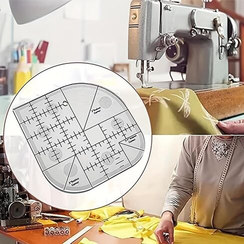 1pc Creative Curved Angle Cutter Quilt Ruler Acrylic Sewing Stitching Ruler Quilting Template DIY Sewing Supplies in Kuwait