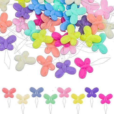 Mabor 40 PCS Butterfly Needle Threaders, Sewing Needle Threader Tool with Steel Wire for Embroidery Floss, Hand Sewing, Crafting - 8 Colors in Kuwait