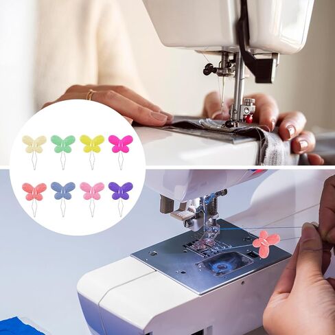 Mabor 40 PCS Butterfly Needle Threaders, Sewing Needle Threader Tool with Steel Wire for Embroidery Floss, Hand Sewing, Crafting - 8 Colors in Kuwait