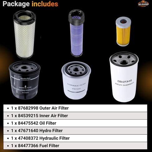 84475542 84475483 84539215 47797858 47671640 87682998 Filter Kit Compatible with New Holland Tractors TC25D TC27D TC29D TC29DA TC30 TC33D TC33DA TC35A TC35D TC35DA TC40A TC40D TC40DA TC45A TC45DA in Saudi Arabia