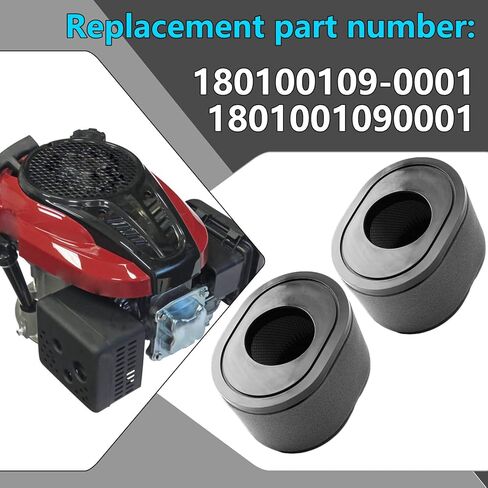 2-Pack 180100109-0001 Engine Air Filter Replacement for Loncin LC2P77F, LC2P82F, LC2P80F 764CC, 802CC, Sina GV760, GV800, Husqvarna HV764 V-Twin Engine Ride Mower Parts, Replaces 1801001090001 in Kuwait