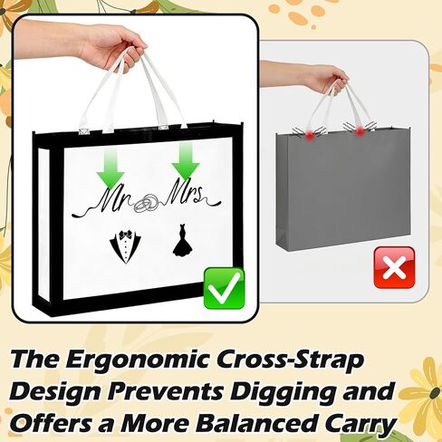 Extra Large Wedding Gift Bag, Jumbo Mrs & Mr Bag with Handles, Large Capacity Non-Woven Pouch for Couple, Bridal Shower, Newlyweds, Engagement, Anniversary, 19.7x15.8x5.9 Inch in Kuwait