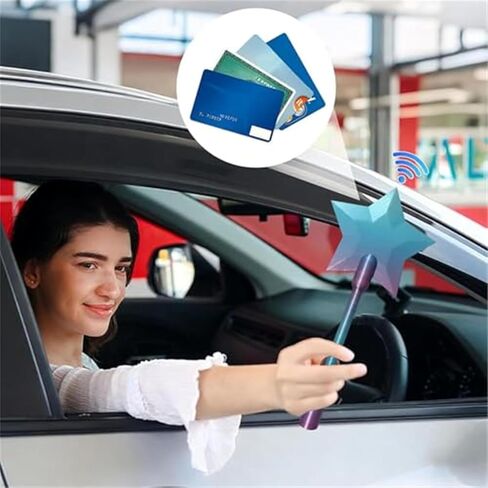 Xihongshi Magic Fairy Fairy Wand Credit Card Holder, Fairy Wand Credit Card Holder - 3D Printed Tap to Pay-Contactless Payment Holder, A Simple and Fun Contactless Payment Method (Blue gradient) in Saudi Arabia