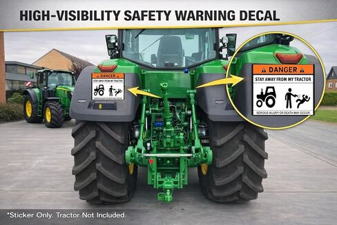 2 PCS Danger Stay Away from My Tractor Vinyl Sticker Decal — Waterproof UV-Resistant Tractor Warning Decal for Cars, Trucks, Bumper Stickers Smooth Surfaces — Heavy Duty Farm Humor Graphic in Kuwait