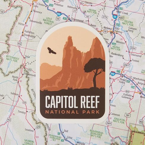 Vagabond Heart Capitol Reef National Park Sticker - Weatherproof Vinyl Souvenir Decal in Kuwait
