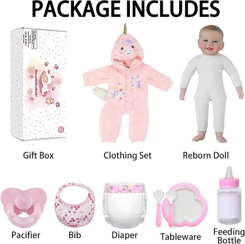 SCOM Baby Doll Girl, 18 inch Realistic Soft Body Baby Doll Real Life Cute Baby with Accessories for 3+ Year Old Gifts in Saudi Arabia