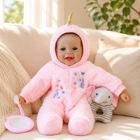 SCOM Baby Doll Girl, 18 inch Realistic Soft Body Baby Doll Real Life Cute Baby with Accessories for 3+ Year Old Gifts in Saudi Arabia