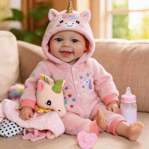 SCOM Baby Doll Girl, 18 inch Realistic Soft Body Baby Doll Real Life Cute Baby with Accessories for 3+ Year Old Gifts in Saudi Arabia