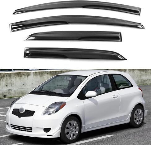 Window Visors for Toyota Yaris XP90 Sedan 2007 2008 2009 2010 2011 2012 2013, Window Deflector Rain Guards Sun Visors Vent Deflectors, Tape-On Style, 4 PCS in Saudi Arabia