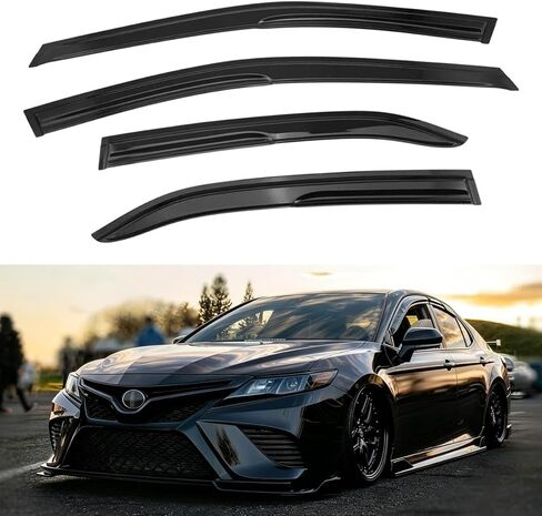 Window Visors Compatible with 2018 2019 2020 2021 2022 2023 2024 Toyota Camry Sedan, Rain Guards Sun Shields Window Deflector, Tape-On Mugen Style, 4PCS in Saudi Arabia