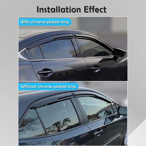 4PCS Window Visors for 2008-2017 Mitsubishi Lancer, Rain Guards Sun Shields Window Deflector, Side Window Deflectors, Tape-on, Mugen Style in Saudi Arabia