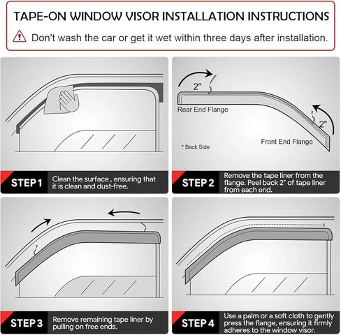 4PCS Window Visors for 2008-2017 Mitsubishi Lancer, Rain Guards Sun Shields Window Deflector, Side Window Deflectors, Tape-on, Mugen Style in Saudi Arabia