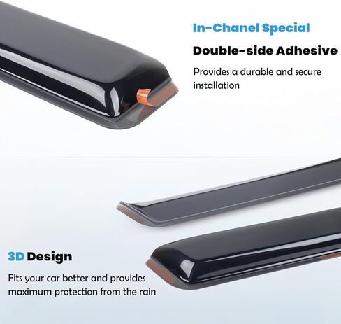 in-Channel Window Visors Compatible with Toyota Tundra CrewMax 2022-2024, 4PCS Dark Smoke Rain Guards, Sun Shields Window Deflector Wind Vent Visors in Saudi Arabia