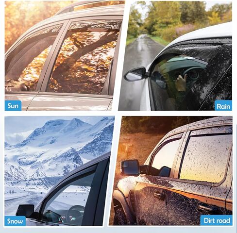 in-Channel Window Visors Compatible with Toyota Tundra CrewMax 2022-2024, 4PCS Dark Smoke Rain Guards, Sun Shields Window Deflector Wind Vent Visors in Saudi Arabia