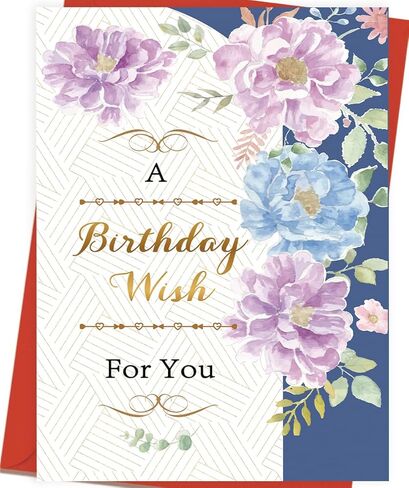 Asmallgf Happy Birthday Card Gifts for Women Mom Sister Wife Daughter Granddaughter Best friend（A Birthday Wish） in Saudi Arabia