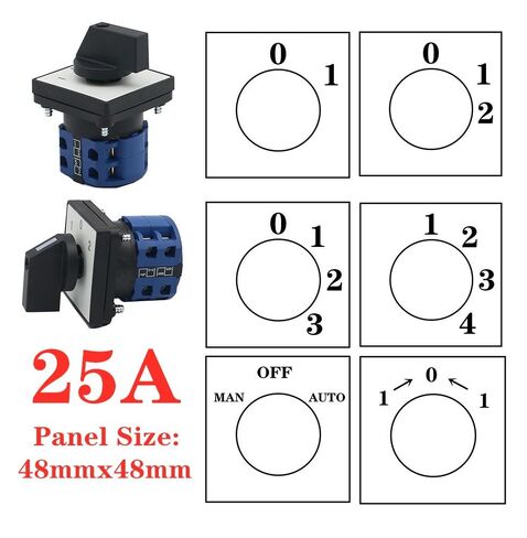 LW26-25 Cam Switch ON-Off 2/3/4/5/6/7/8 Positions 25A DIY Rotary Changeover 4/8/32/48 Terminals Screws Silver LW26 LW28(ON-Off,2P-8 terminals) in Saudi Arabia