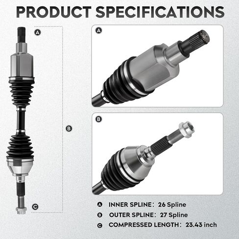 NEW Front Left CV Axle Shaft Assembly 4WD fits for Chevrolet Blazer 4.3L 1997-2005, for Chevy S10 97-04, Fits for GMC Jimmy 97-01, for Sonoma 97-04, for Isuzu Hombre 98-00, 2.2L 4.3L, Driver Side in Kuwait