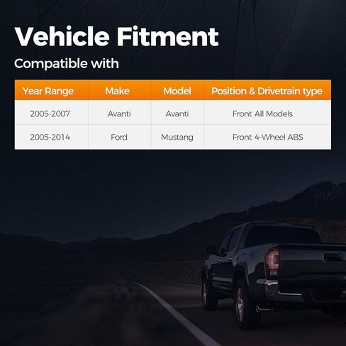 مجموعة محمل محور العجلة الأمامية PAROD 513221 تناسب 2005-2007 Avanti Avanti، 2005-2014 Ford Mustang مع ABS للركاب وجانب القيادة in Kuwait