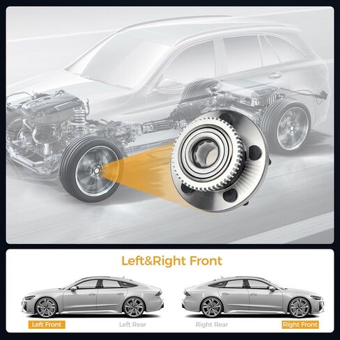 مجموعة محمل محور العجلة الأمامية PAROD 513221 تناسب 2005-2007 Avanti Avanti، 2005-2014 Ford Mustang مع ABS للركاب وجانب القيادة in Kuwait