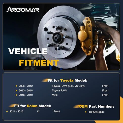 2-Pack 513258 Front Wheel Bearing and Hub Assembly, Fit for Toyota RAV4 2006-2012 V6 3.5L, RAV4 2013-2018, Mirai 2016-2019, for Scion tC 2011-2016, Non-ABS, with 5 Lugs, Replace# BR930614 in Saudi Arabia