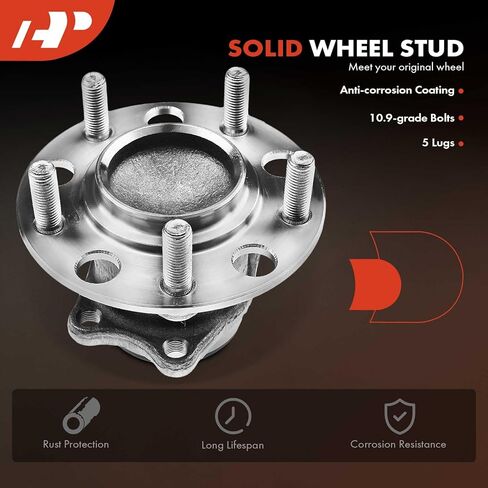 A-Premium 2 x Rear Wheel Bearing and Hub Assembly with 5-Lug Compatible with Mitsubishi Lancer 2008-2009, FWD Only in Kuwait
