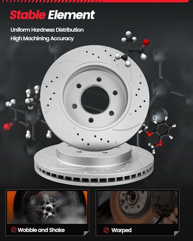 Brake Pads and Rotors Kit Rear Brake Kit Compatible with 2001-2006 Chevy Silverado 1500, 2000-2006 Tahoe, Automotive Replacement Brake Kits 55067 D834-7707 Geomet Brakes and Rotors in Kuwait