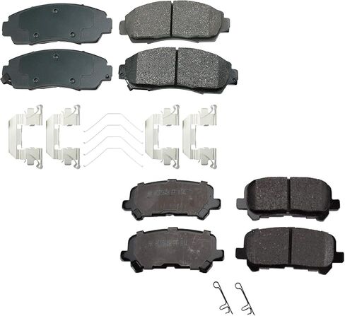 Akebono ProACT Front and Rear Ultra Premium Ceramic Brake Pad Set Kit with Stainless Hardware For Honda Odyssey 2011-2017 Passport 2019-2020 AWD 3.5L V6 FWD in Kuwait