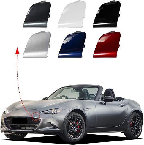 Front Bumper Tow Hook Cover Cap Towing Eye for Mazda MX-5 Miata MX5 2016 2017 2018 2019 2020 2021 2022 2023 N24350A11(Black) N24350A11 in Kuwait