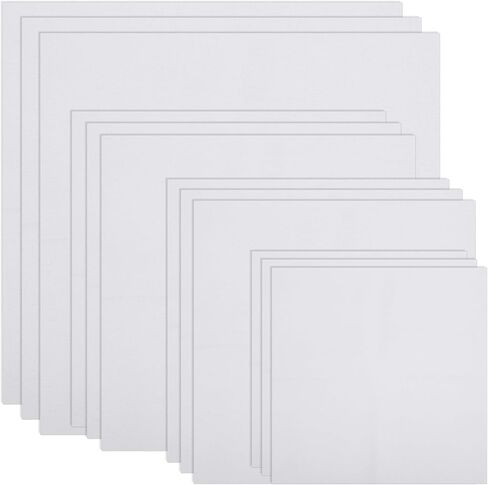 12pcs White Embroidery Fabric, 4 Sizes Embroidery Cloth Fabric Squares Craft for Beginner Needlework Cross Stitch in Kuwait