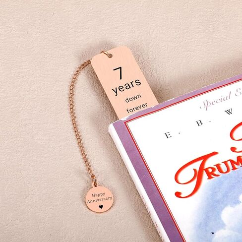 7 Year Anniversary Copper Gifts for Him Her, Copper Gifts for 7th Anniversarys, 7th Wedding Anniversary for Wife Husband Couple, 7 Year Coppers Anniversarys Bookmark Gift for 7 Year Couple Women Men in Kuwait