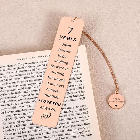7 Year Anniversary Copper Gifts for Him Her, Copper Gifts for 7th Anniversarys, 7th Wedding Anniversary for Wife Husband Couple, 7 Year Coppers Anniversarys Bookmark Gift for 7 Year Couple Women Men in Kuwait