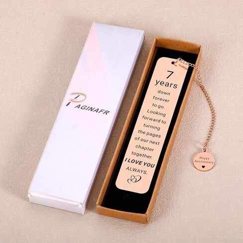 7 Year Anniversary Copper Gifts for Him Her, Copper Gifts for 7th Anniversarys, 7th Wedding Anniversary for Wife Husband Couple, 7 Year Coppers Anniversarys Bookmark Gift for 7 Year Couple Women Men in Kuwait