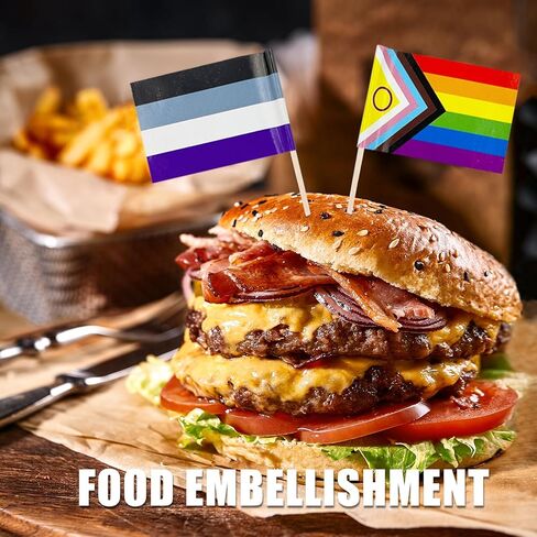 All Pride Rainbow Gay Set Cupcake Topper Flag Banner Mini Small LGBTQ Toothpick Stick Flags Cake Party Festival Theme Decorations(100Pcs) in Saudi Arabia