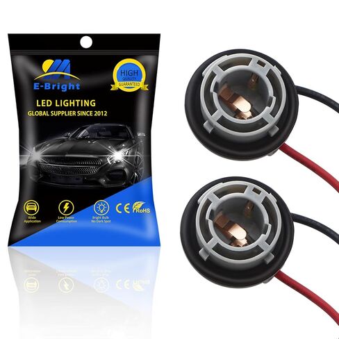 YM E-Bright Stradard 1156 BA15S P21W حامل مقبس لمبة LED، محول مقبس للفرامل/إشارة الانعطاف/مصابيح الإضاءة الخلفية، مقابس تسخير سلكية مسبقًا (حزمة من 2) in Kuwait