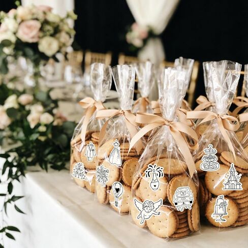 JarThenaAMCS 1008Pcs Wedding Stickers Seal Decals Black Beige Groom and Bride Cupid Ring Cake Flower Adhesive Labels for Wedding Bride Shower Party Favor Supplies, 2 Rolls in Kuwait