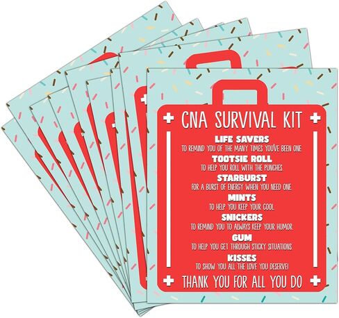 Nurse Survival Kit Stickers 4x5 20Pk,Appreciation Stickers, Gift Bag Labels, Gift Tags for Nurse Week, RN LPN CNA-A03 in Saudi Arabia