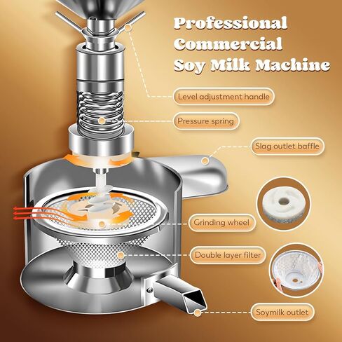 Moongiantgo Commercial Soy Milk Maker, Large Stainless Steel Soybean Milk Maker for Soymilk, Tofu, Efficient Automatic Nut Milk Maker 25KG/H, for Restaurant Business, 110V in Kuwait
