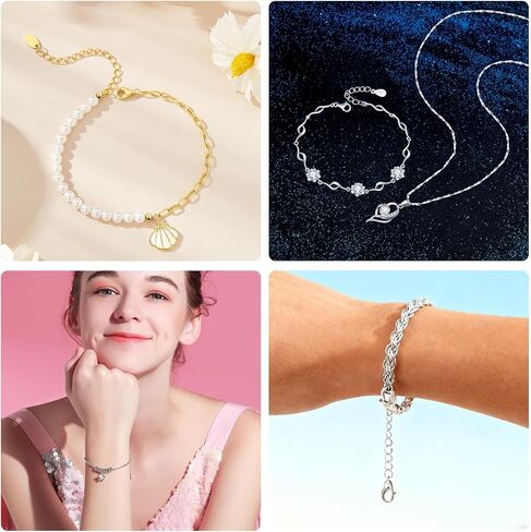 391 Pcs Ribbon Bracelet Kit for Jewelry Making Bookmark Pinch Crimp Ends Jewelry Findings Supplies Repair Kit,Ribbon Ends Crimp Lobster Clasps,Jump Rings Chain Extenders for Bracelet Choker Necklace in Kuwait